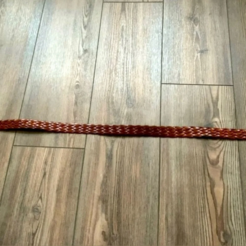Braided Brown leather belt from Italy